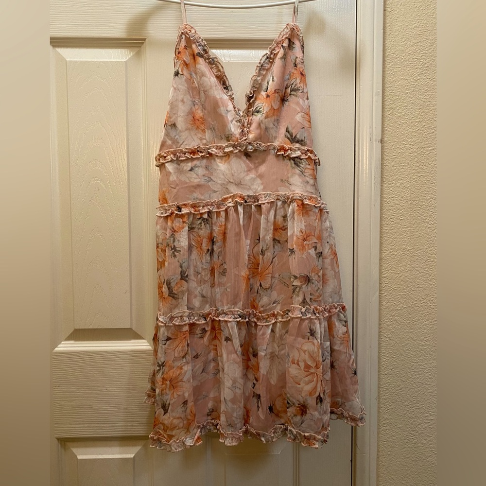 NWT WINDSOR M Peach Dress Floral - Picture 5 of 11